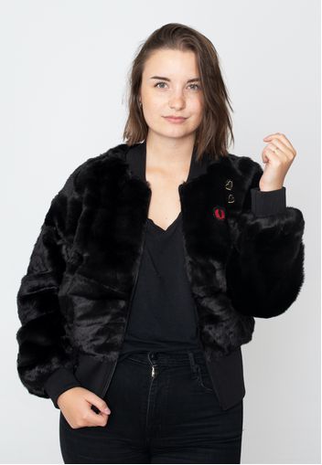 Fred Perry - Heart Detail Faux Fur Black - Jacken