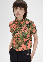 Fred Perry X Amy Winehouse - Palm Print Pique Coral Heat - Hemden