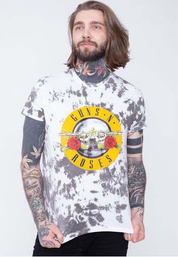 Guns N' Roses - Clasic Logo Dip Dye On White - - T-Shirts