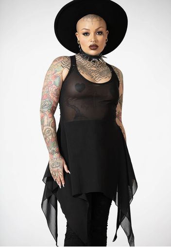 Killstar - Lilith'S Blood Mesh Tunic Black - Tops