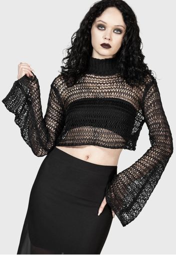 Killstar - Reacher Crop Black - Sweater