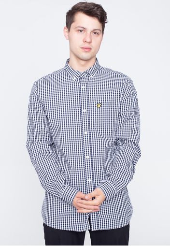 Lyle & Scott - Slim Fit Gingham Navy/White - Hemden