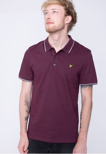 Lyle & Scott - Tipped Burgundy/Mid Grey Marl - Polos