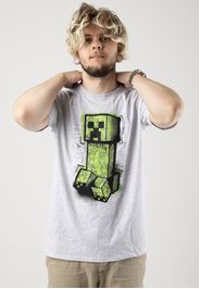 Minecraft - Graffiti Creeper Heather Grey - - T-Shirts
