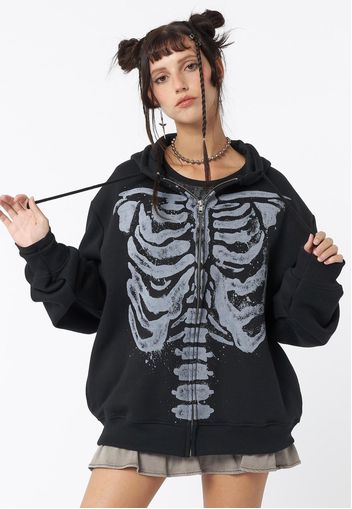 Minga London - Skeleton Black Zip Up Black - Zipper