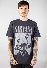 Nirvana - Distressed Sitting - T-Shirt - Grau - L - 60% Baumwolle, 40% Polyester,Jersey