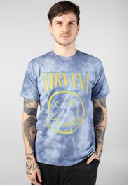 Nirvana - Happy Face Blue Stroke - T-Shirt - Blau - L - 60% Baumwolle, 40% Polyester,Jersey