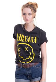 Nirvana - Smiley Charcoal - - T-Shirts