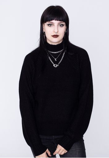 Noisy May - Timmy Highneck Knit Black - Strickpullover