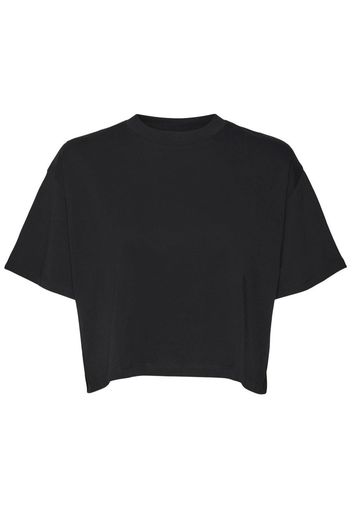 Noisy May - Alena O Neck Semi Crop Black - Tops