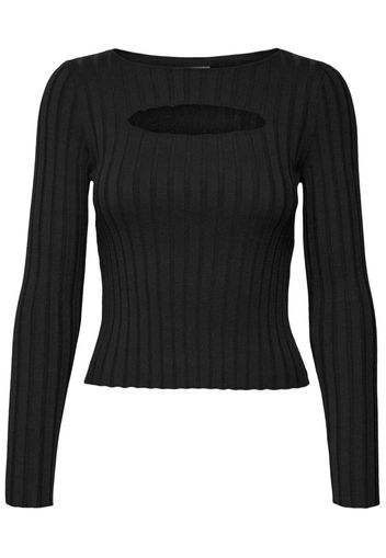 Noisy May - Frey O Neck Cut Out Black - Longsleeves