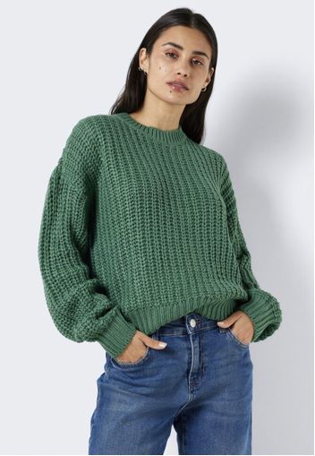 Noisy May - Charlie O Neck Foliage Green - Strickpullover