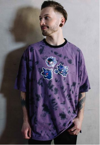 Pokémon - Ghost Tie-Dye Purple Oversized - T - T-Shirts