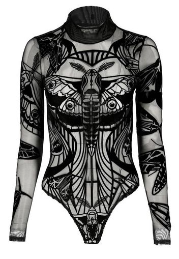 Restyle - Moth Contour Mesh Flocked Black - Bodies