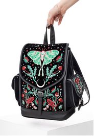 Restyle - Autumnal Equinox - Rucksack - Schwarz - Onesize - 100% Polyurethan,100% Polyester,Samt