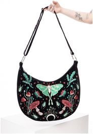 Restyle - Autumnal Equinox Hobo - Tasche - Schwarz - Onesize - 100% Polyester,Samt