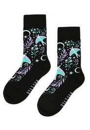 Restyle - Moonglow Jaquard Black - Socken - Schwarz - Eu 35-38 - 84% Baumwolle, 15% Nylon, 1% Elastan,Baumwolle