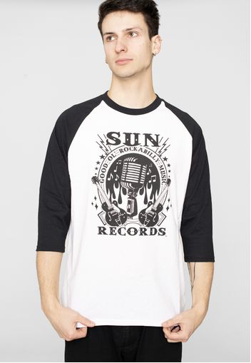 Steady Clothing - Rockabilly Music Raglan Black - Longsleeves