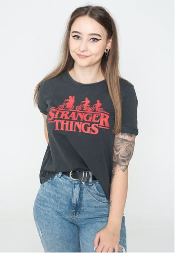 Stranger Things - Bike Cropped Acid Wash - Girlies