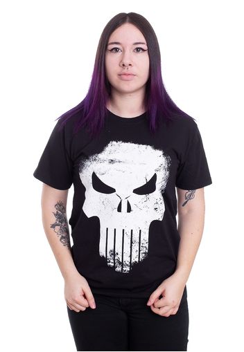 The Punisher - Distressed Skull Black - - T-Shirts