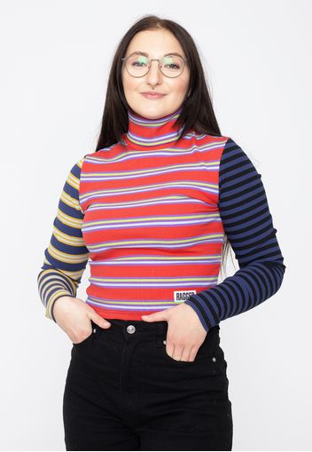 The Ragged Priest - High Neck Mixed Stripe Jersey Multi - Longsleeves