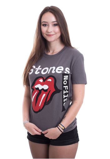 The Rolling Stones - No Filter Text Charcoal Grey - - T-Shirts