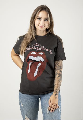 The Rolling Stones - Vintage Tongue Grey - - T-Shirts