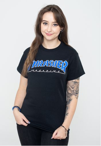 Thrasher - Outline Black/Blue - - T-Shirts