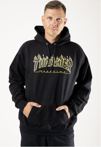 Thrasher - Flame Hood Black/Yellow - Hoodies