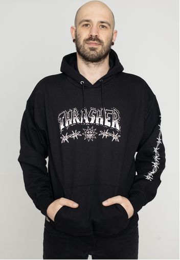 Thrasher - Barbed Wire Black - Hoodies