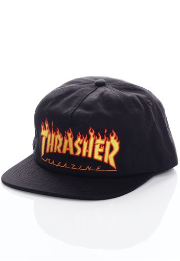 Thrasher - Flame Embroidered Black - Caps