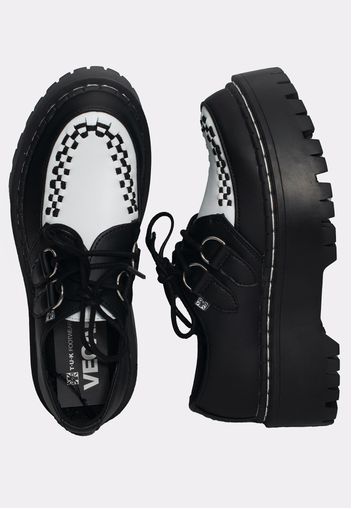 T.U.K. - Doubledecker Creeper Black/White Tukskin - Creepers