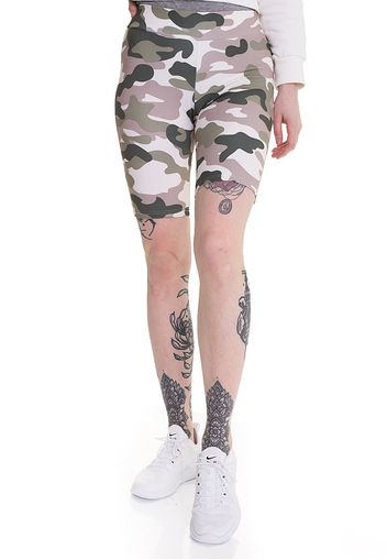 Urban Classics - Ladies High Waist Camo Tech Cycle Duskrose Camo - Shorts