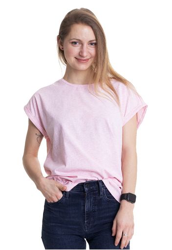 Urban Classics - Ladies Color Melange Extended Shoulder Pink Melange - - T-Shirts