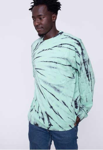 Urban Classics - Boxy Tye Dye Black/Ghost Green - Longsleeves