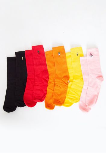 Urban Classics - Fruit Embroidery Pack Of 5 Multicolor - Socken