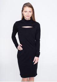 Urban Classics - Stretch Jersey Cut Out Turtleneck Black - Kleider