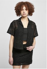 Urban Classics - Ladies Crochet Lace Resort Black - Hemden