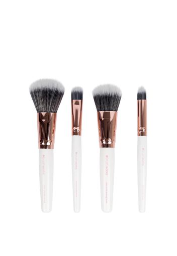 brushworks Travel Brush Set - White/Gold