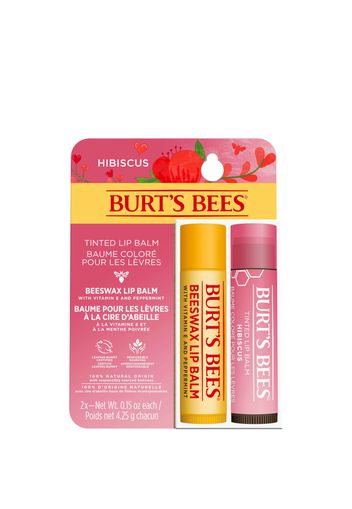 Burt's Bees Beeswax Lip Balm and Hibiscus Tinted Lip Balm Duo Gift Set