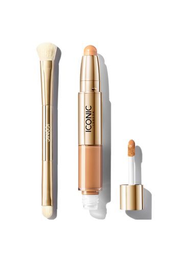 ICONIC London Radiant Concealer and Brush Bundle (Various Shades) - Golden Medium