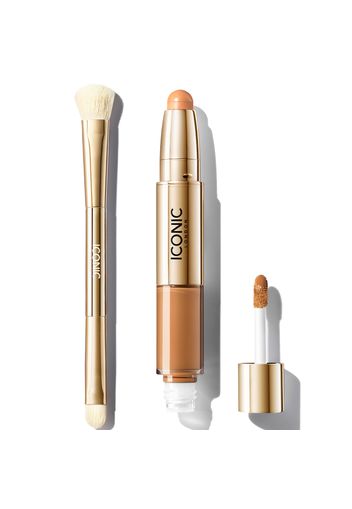 ICONIC London Radiant Concealer and Brush Bundle (Various Shades) - Neutral Tan