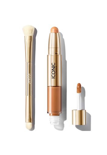 ICONIC London Radiant Concealer and Brush Bundle (Various Shades) - Warm Tan