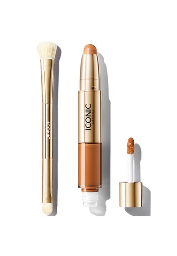 ICONIC London Radiant Concealer and Brush Bundle (Various Shades) - Warm Deep