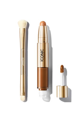 ICONIC London Radiant Concealer and Brush Bundle (Various Shades) - Neutral Deep