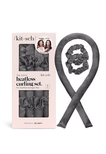 Kitsch Satin Heatless Curling Set - Charcoal