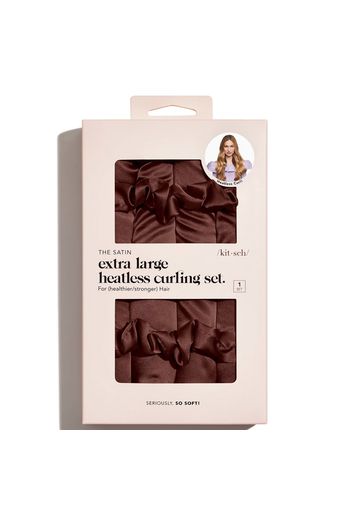 Kitsch XL Satin Heatless Curling Set - Chocolate