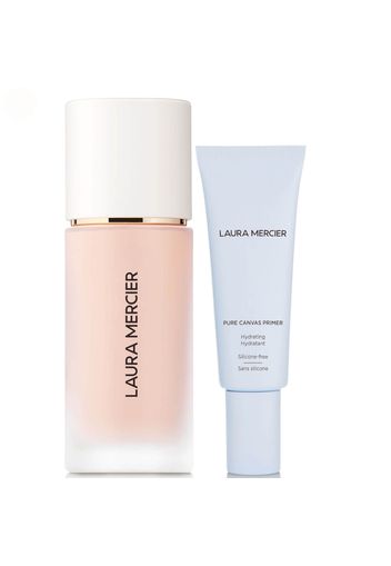 Laura Mercier Real Flawless Foundation and Pure Canvas Hydrating Primer Bundle (Various Shades) - Opal