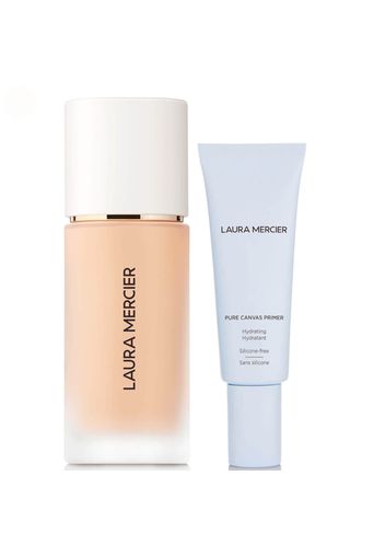 Laura Mercier Real Flawless Foundation and Pure Canvas Hydrating Primer Bundle (Various Shades) - 1N2 Vanille