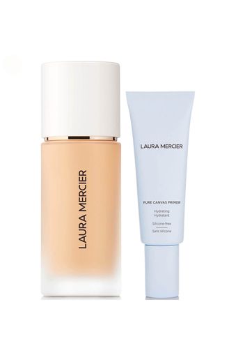 Laura Mercier Real Flawless Foundation and Pure Canvas Hydrating Primer Bundle (Various Shades) - 1W1 Cashmere